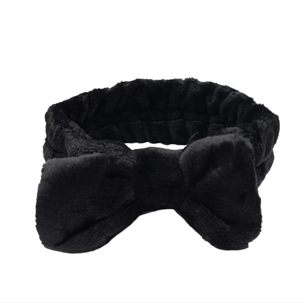NWT Black Bow Bath Facial Make Up Headband